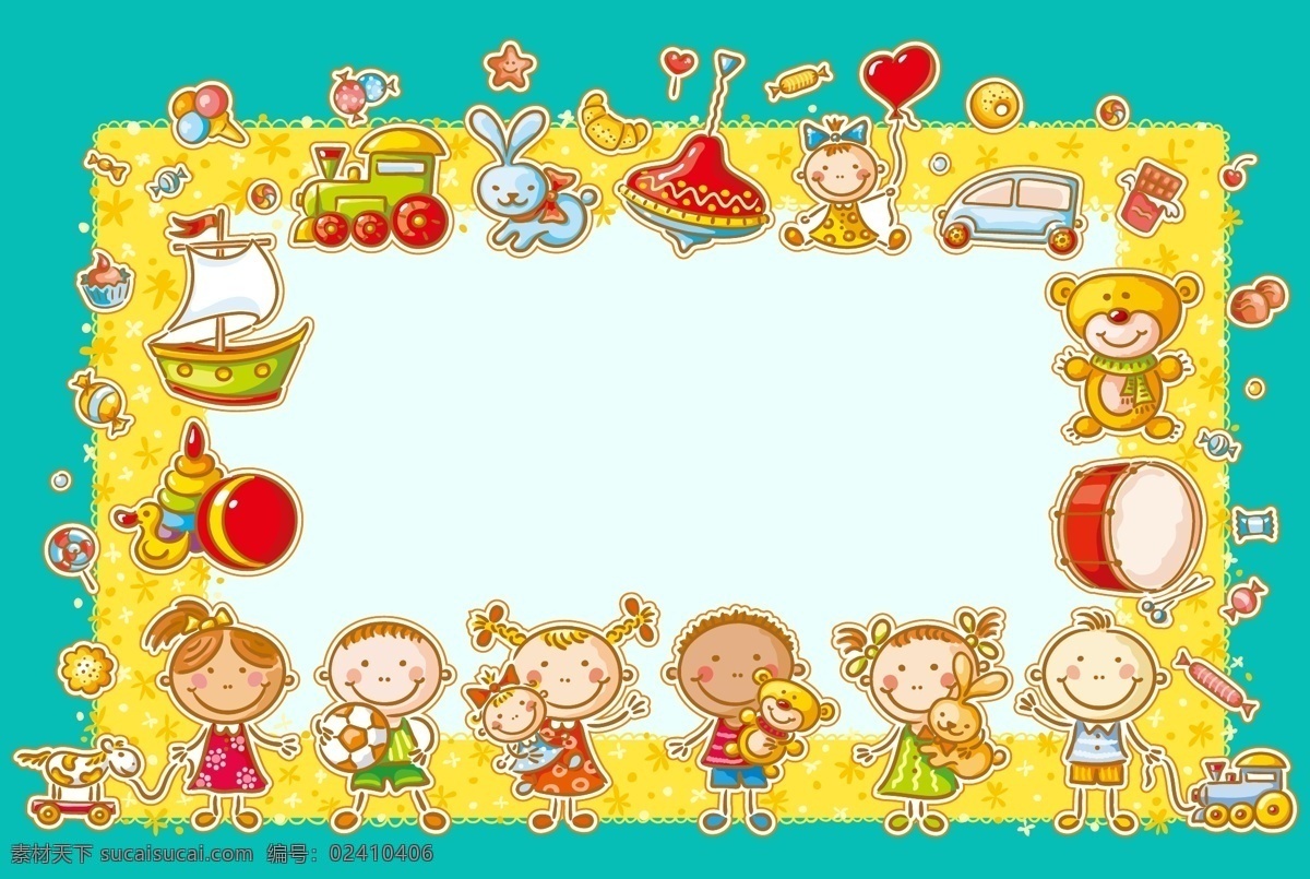 矢量 卡通 幼儿教育 母婴 儿童 背景 儿童节 黄色 教育 蓝色 庆祝 生日 手绘 童趣 幼儿