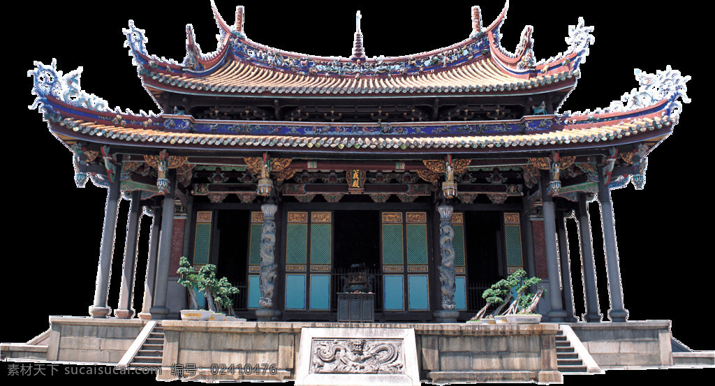中国 古式 建筑 元素 png元素 房屋 古代 免扣元素 庭院 透明素材