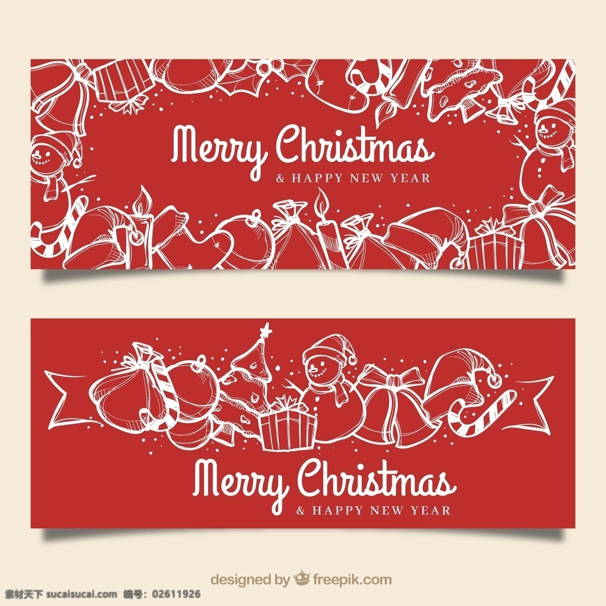 红色 手绘 元素 圣诞 横幅 红色圣诞横幅 手绘元素横幅 圣诞横幅