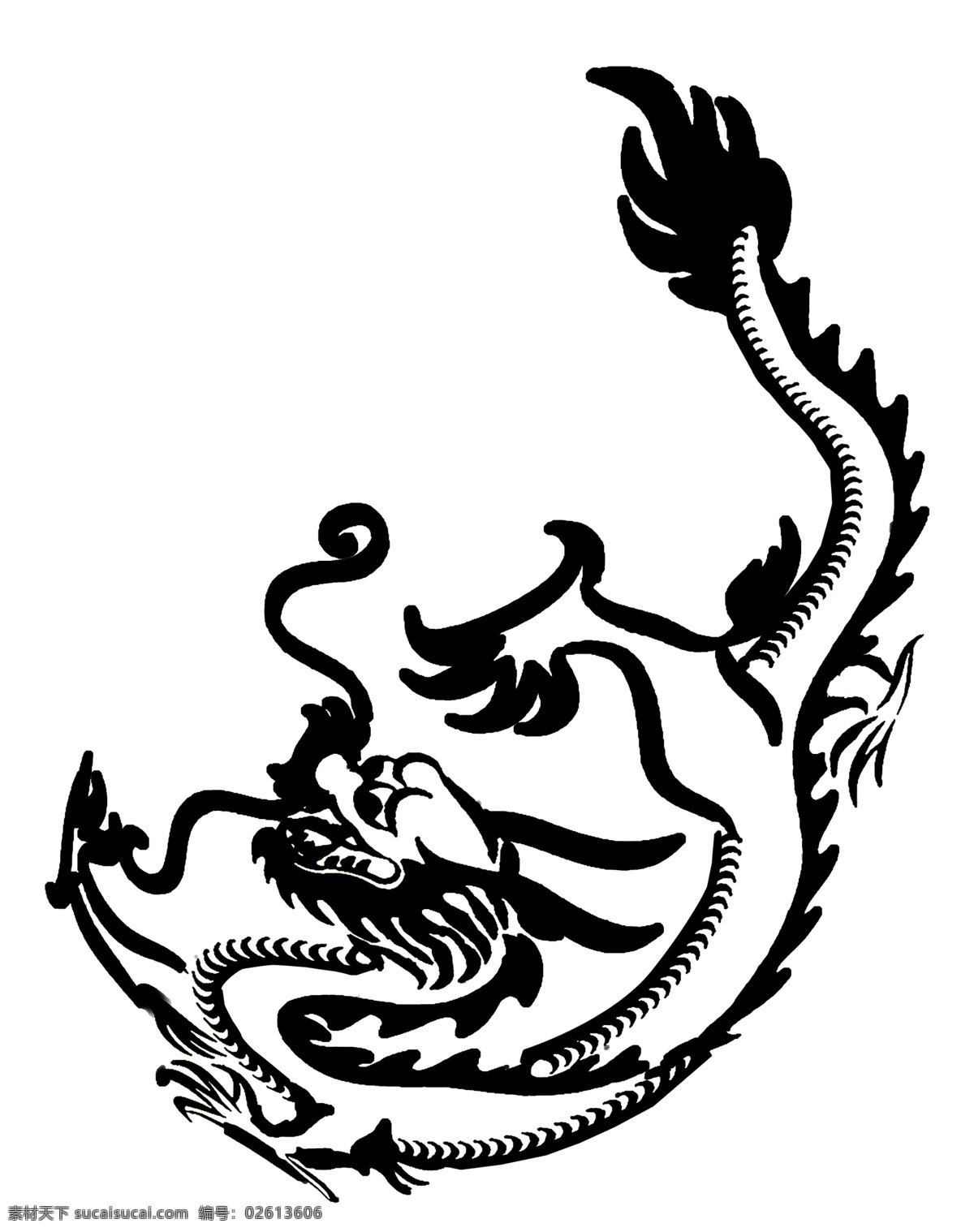 龙 剪影 分层 龙纹 源文件 龙剪影 psd源文件