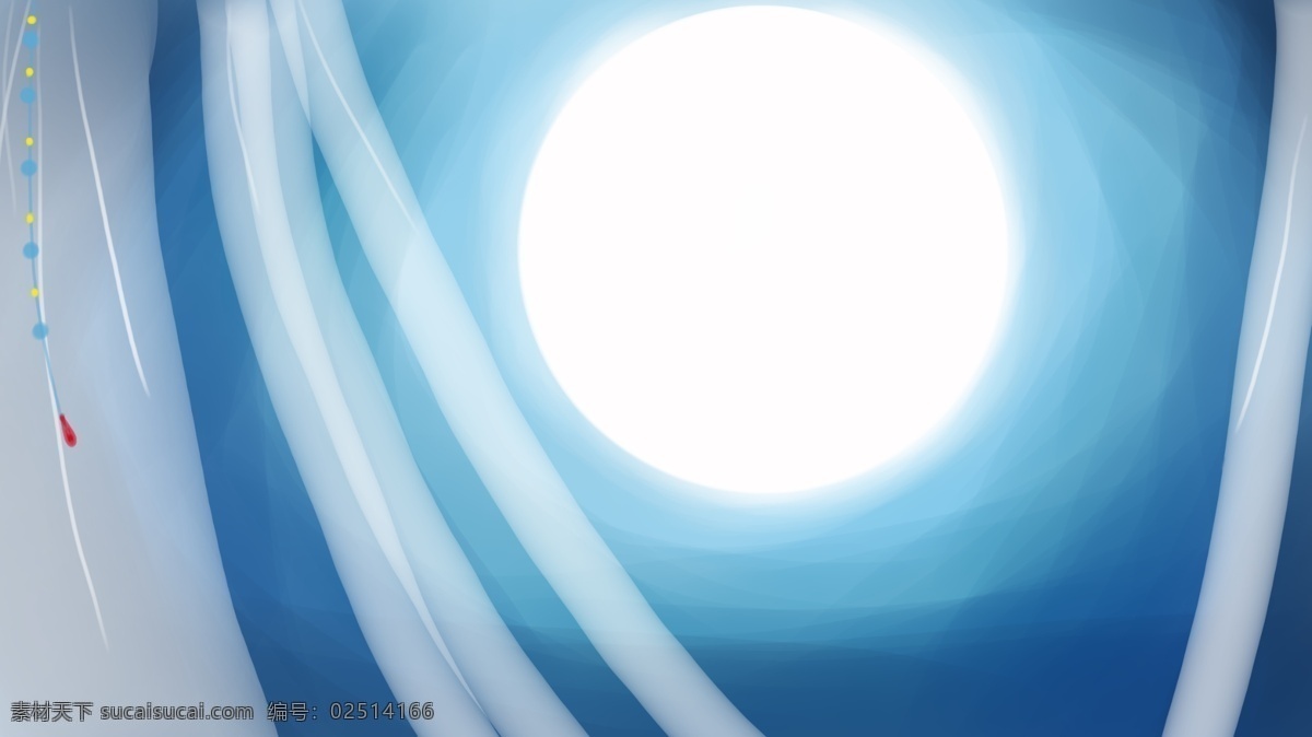 浪漫 蓝色 手绘 月亮 夜空 背景 星星 风景 星空背景 卡通背景 夜 创意 banner 背景设计