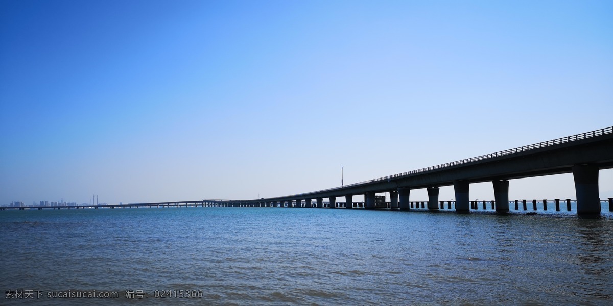 胶州湾 跨海 大桥 跨海大桥 工程 大海 蓝天 自然景观 建筑景观