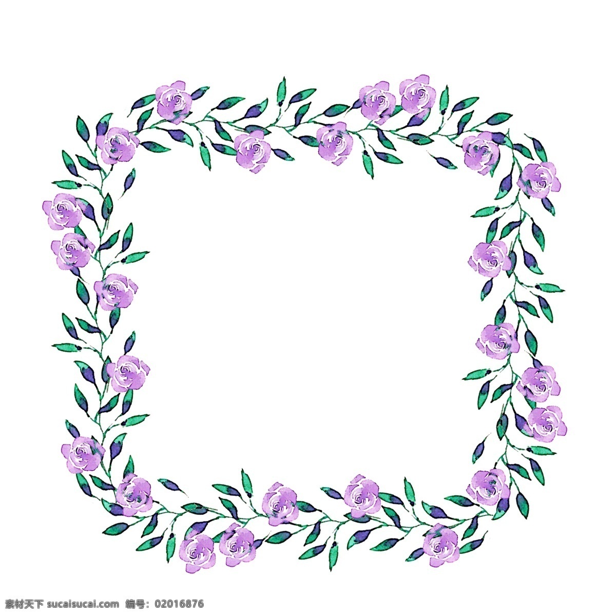 紫色小花花环 紫色 小花 叶子