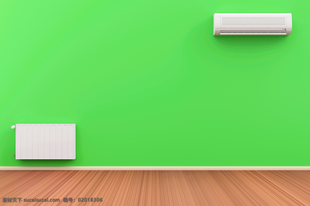 绿色 墙上 空调 挂壁式空调 制冷 家电电器 空调海报 家具电器 生活百科