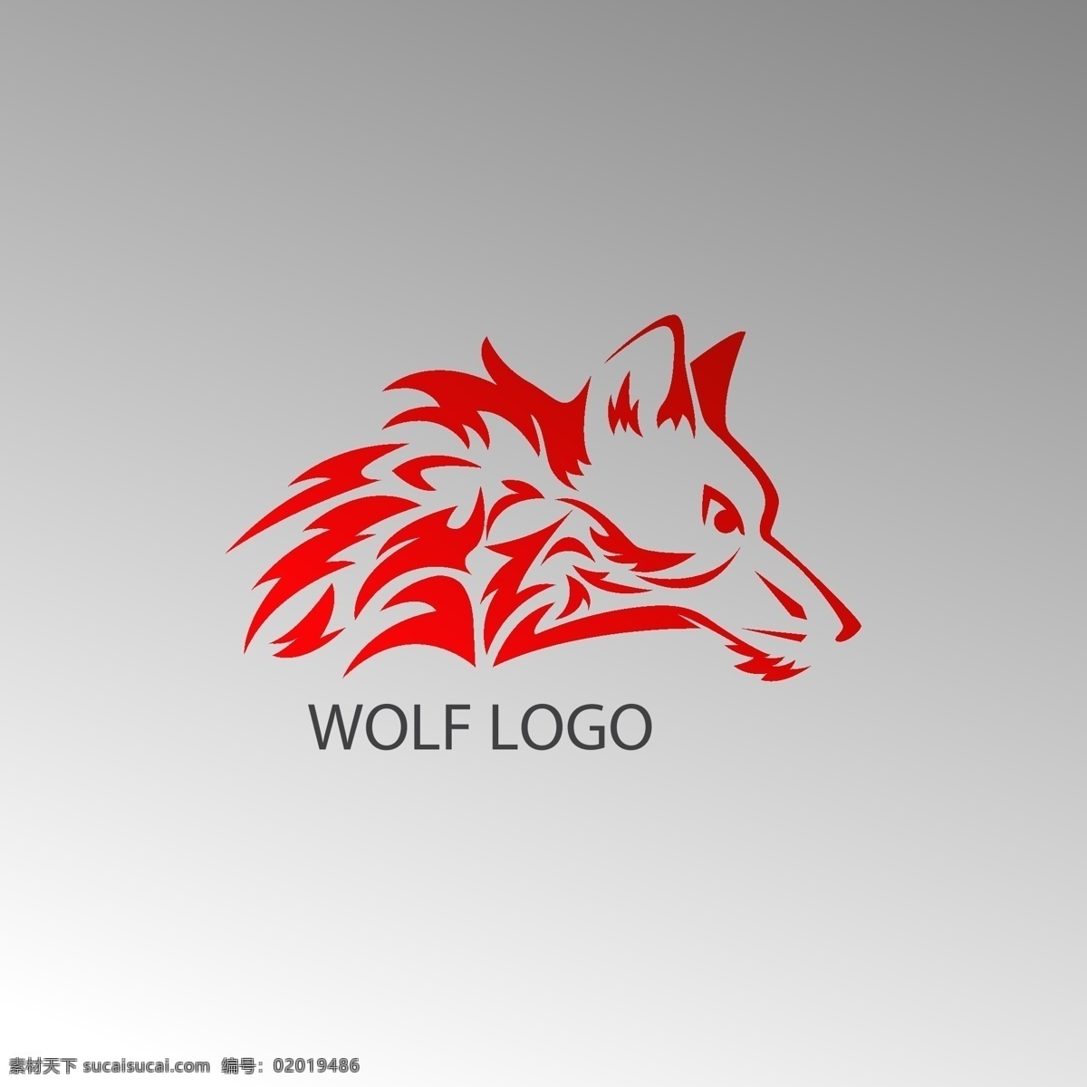 时尚的红狼徽标logo模板素材图片下载-素材编号02019486-素材天下图库