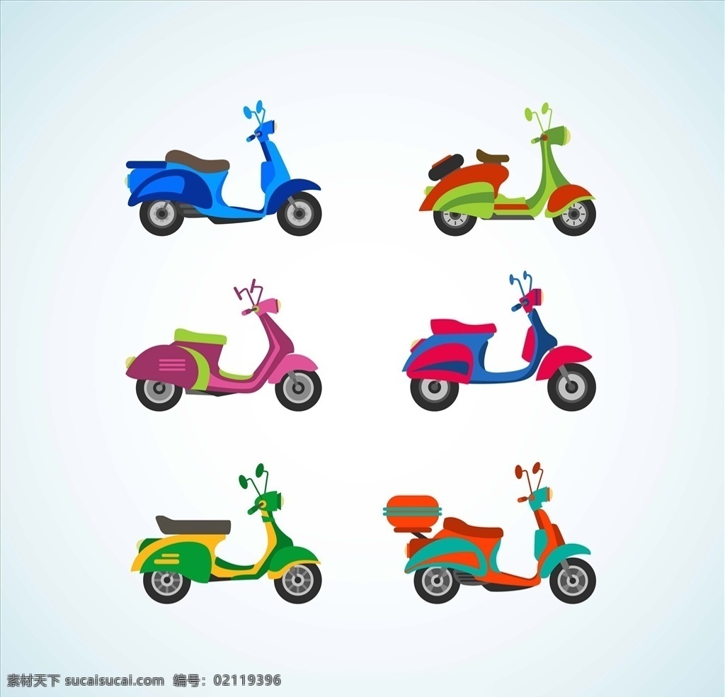 矢量 电动车 摩托车 元素