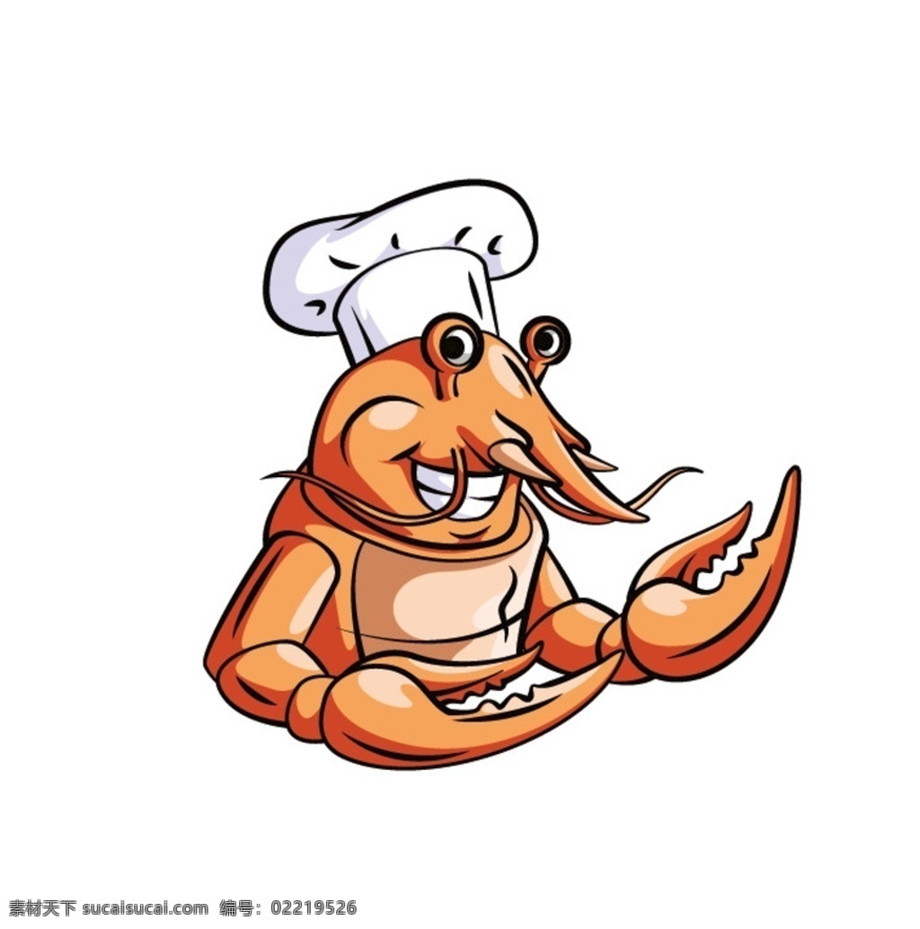 卡通龙虾 龙虾素材 龙虾表情 海鲜 海产品 大龙虾 卡通 海底动物 食品蔬菜水果 卡通设计