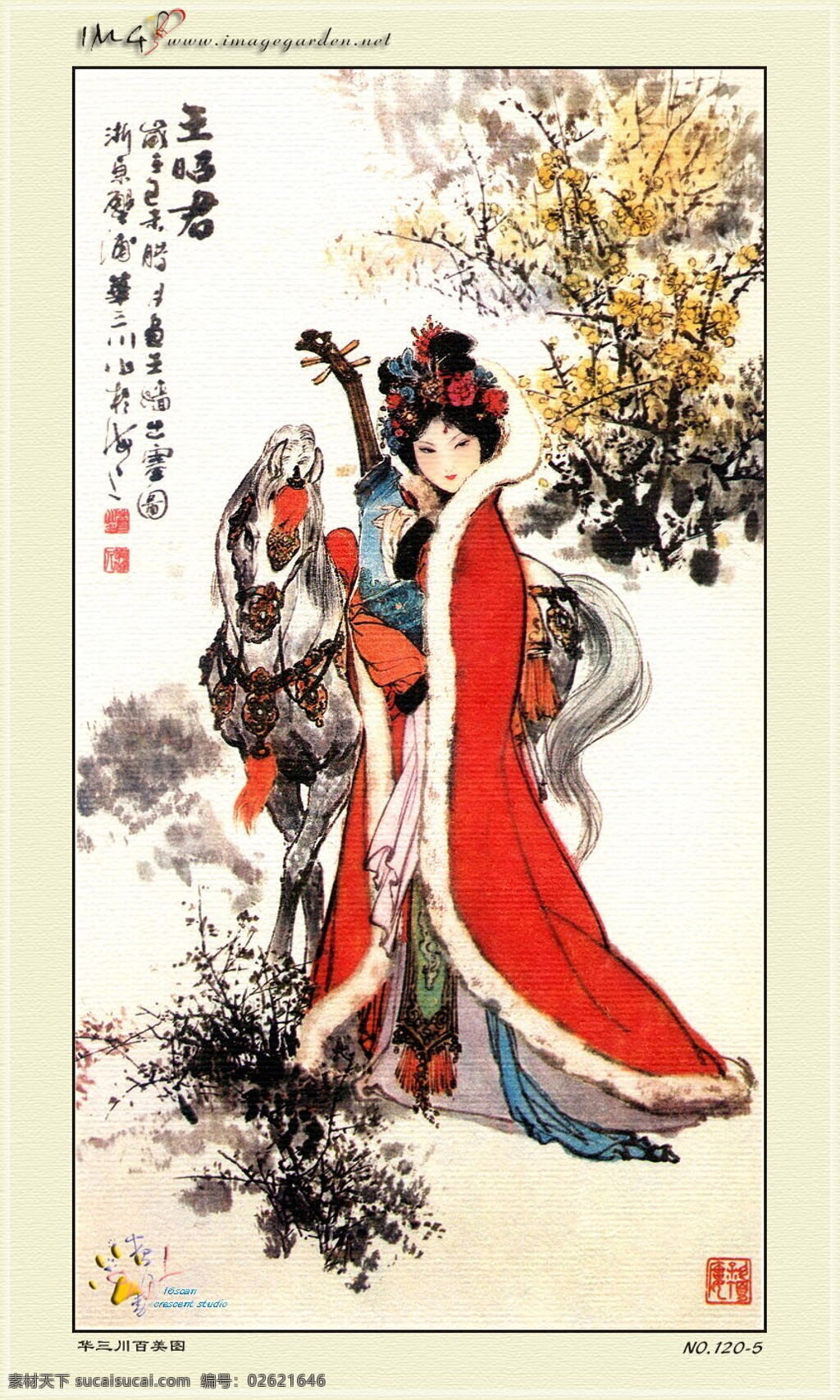 005王昭君 仕女画 设计素材 仕女画篇 中国画篇 书画美术 白色
