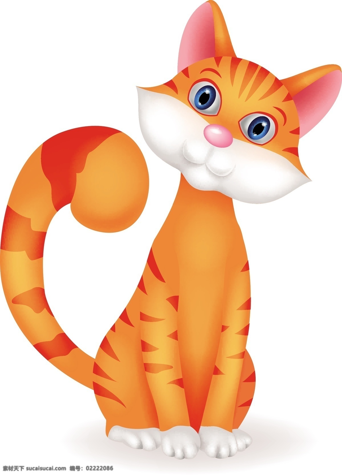 可爱 橙色 的卡 通 猫 矢量 卡通 矢量素材 背景素材 猫咪 设计素材