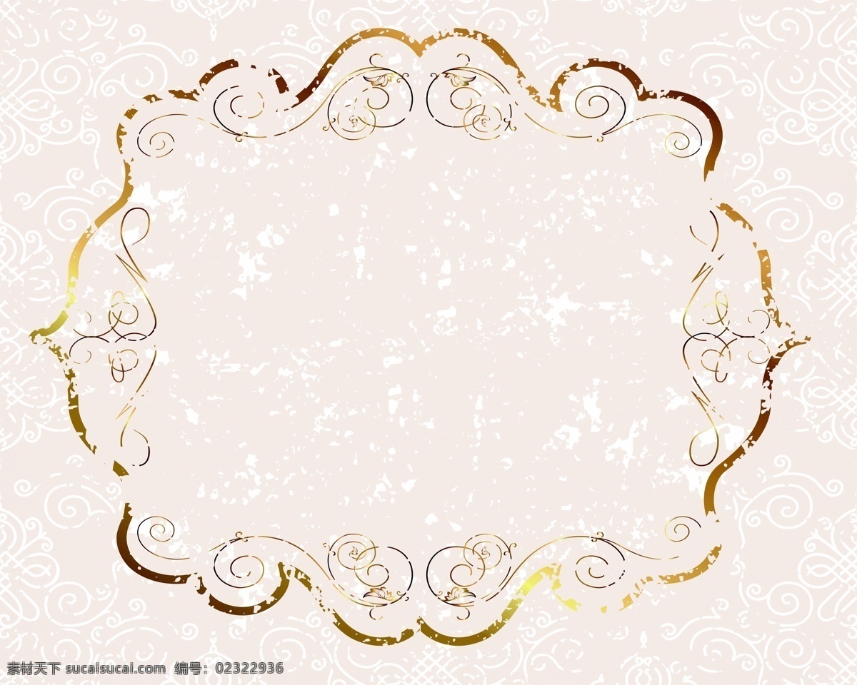 欧式花纹 金色花纹 复古 怀旧 墨迹 玫瑰花纹 边框相框 底纹边框