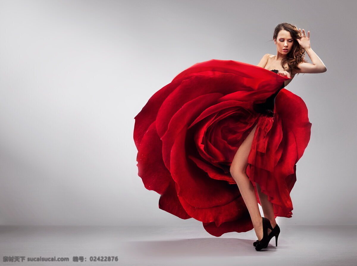 红色 长裙 性感美女 红色长裙 长裙美女 长腿 美腿