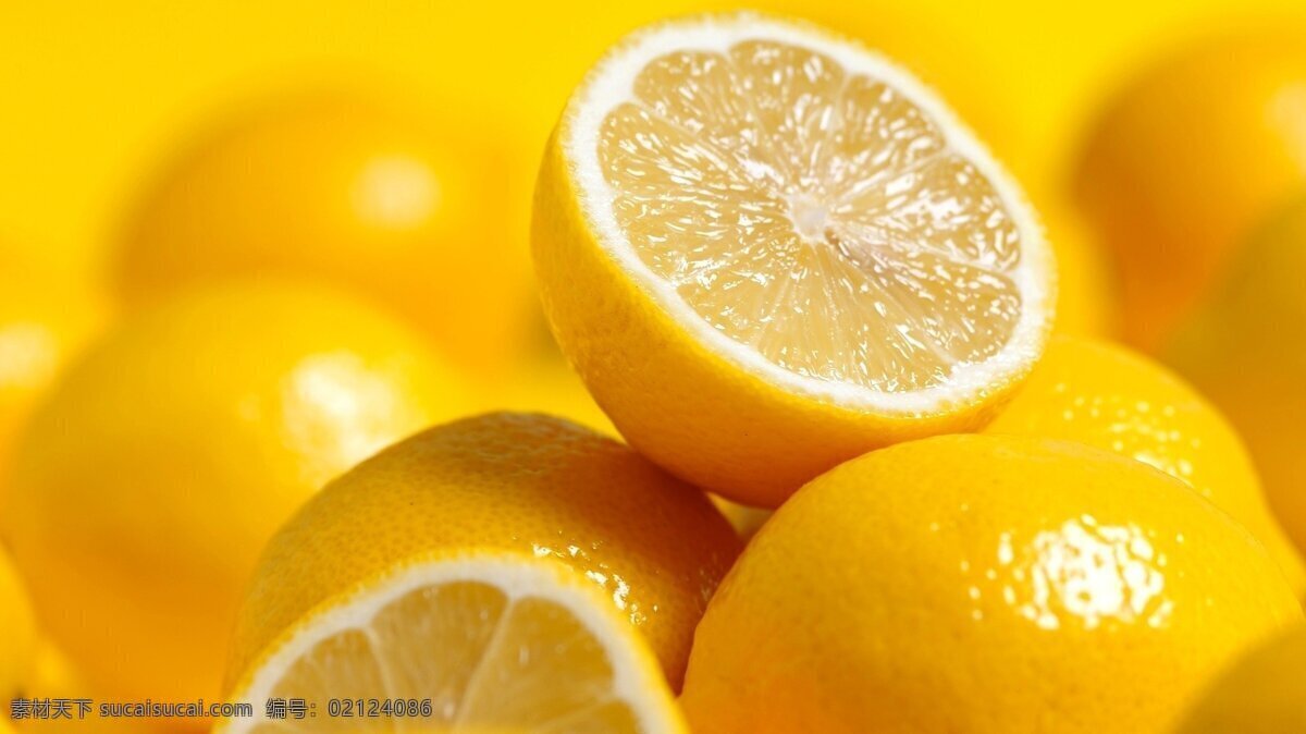 黄色 柠檬 高清 清新 背景 水果 鲜果