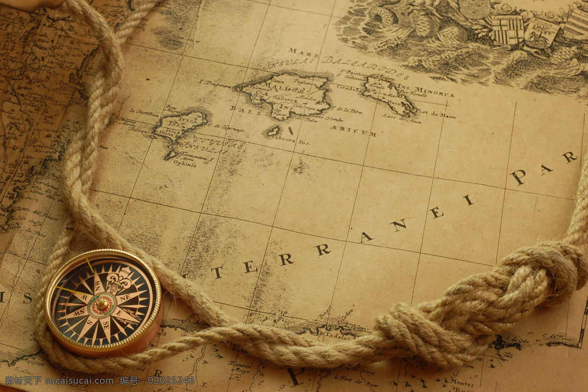 古老 地图 绳子 地图摄影 古老地图 古老背景 指南针 航海 办公学习 生活百科 黄色