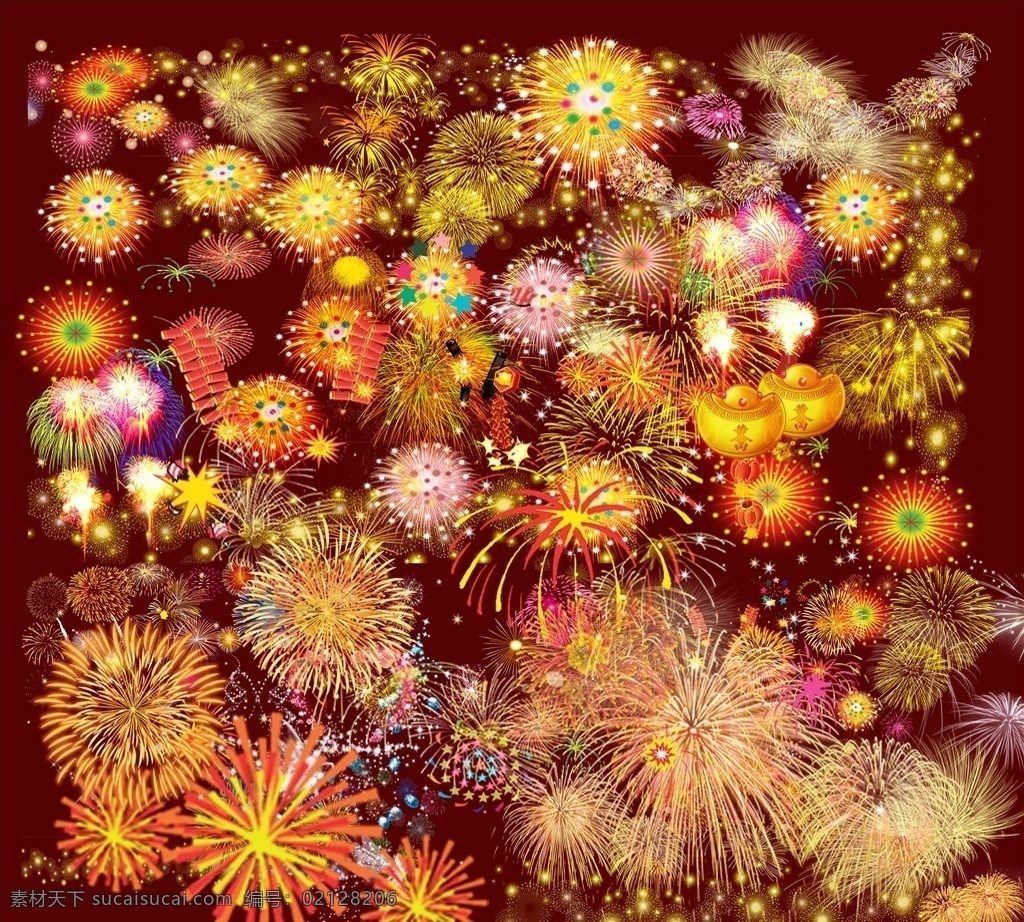 礼花 烟花 烟花素材 烟花免扣 烟花特效 唯美烟花 分层