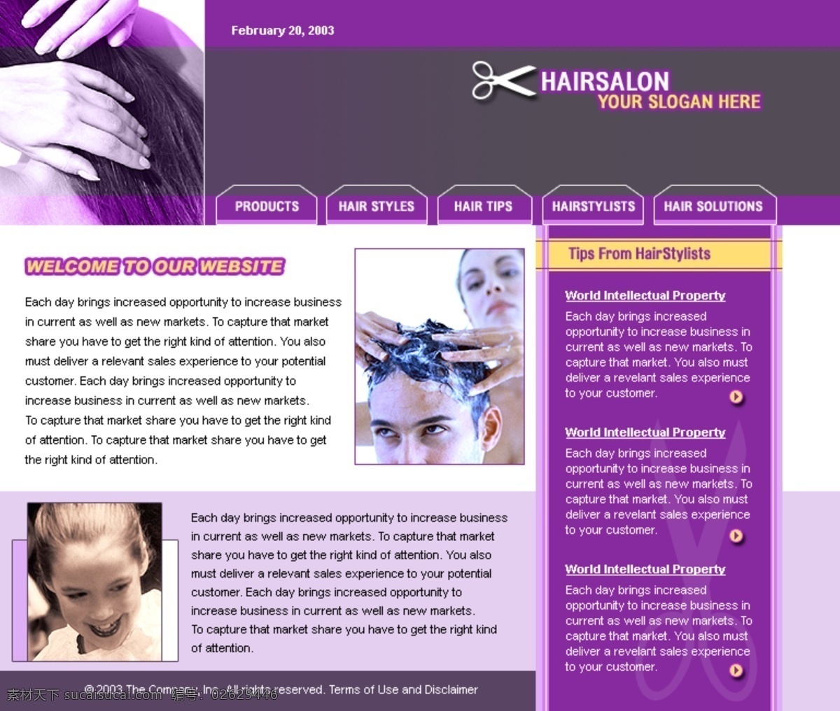 网页设计 欧美 剪刀 简洁 欧美模板 头发 网页模板 微笑 网页设计欧美 紫色 洗头 源文件 网页素材