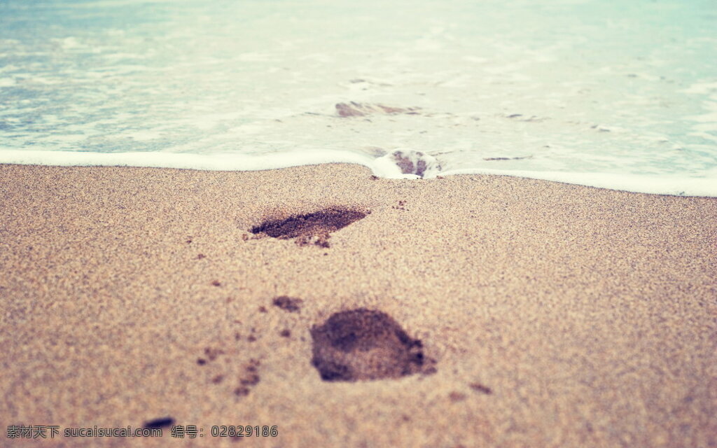 高清 沙滩 脚印 小脚印 海边 海滩