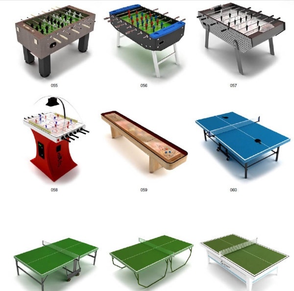 精品 娱乐设施 乒乓球桌 模型 游戏机 踢球机 其他模型 3d设计模型 源文件 max