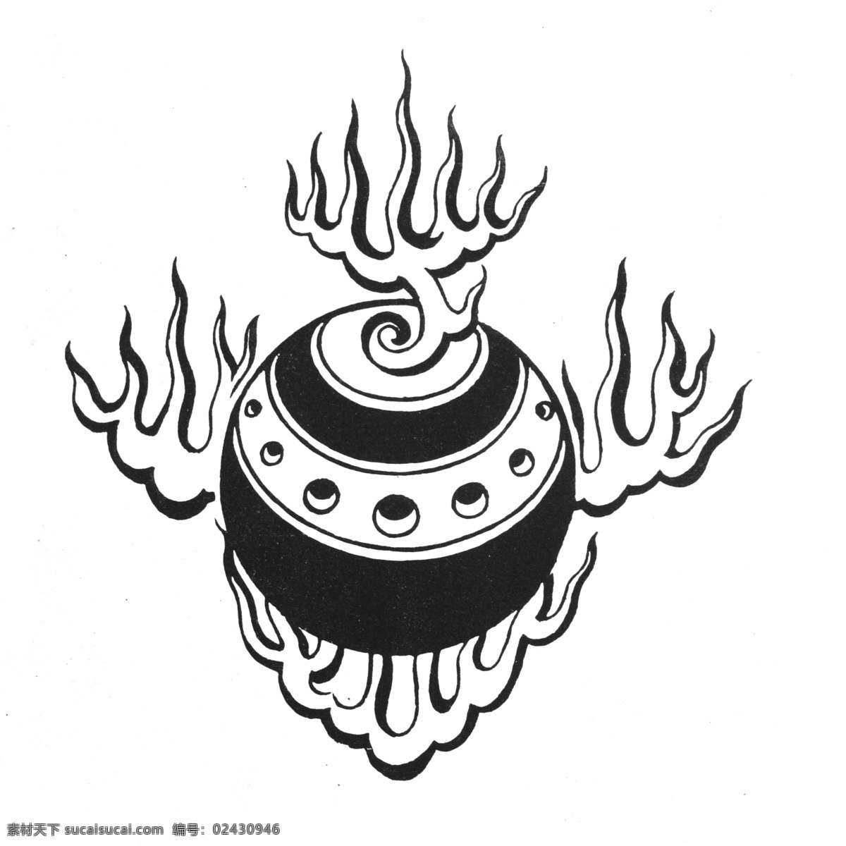 火珠 吉祥 图案 设计素材 吉祥图案 装饰图案 书画美术 白色