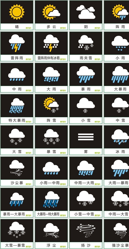 早教 中心 天气 卡片 早教中心 天气卡片 天气图标 天气符号 天气标志 黑白天气 云 云朵 雨 雪 暴雨 矢量天气图标