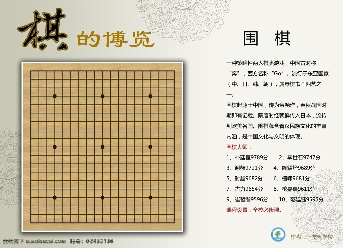 棋的博览 围棋 棋文化 棋的艺术 棋的种类