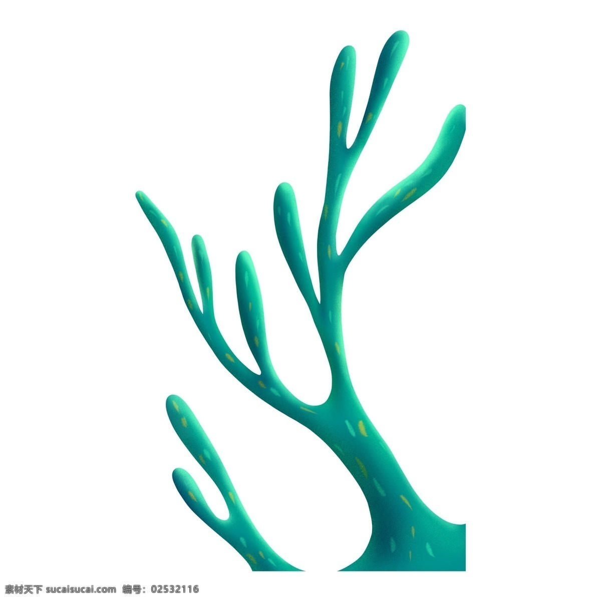 手绘 卡通 绿色 珊瑚 元素 png元素 绿色珊瑚 装饰图案 免扣素材 透明素材