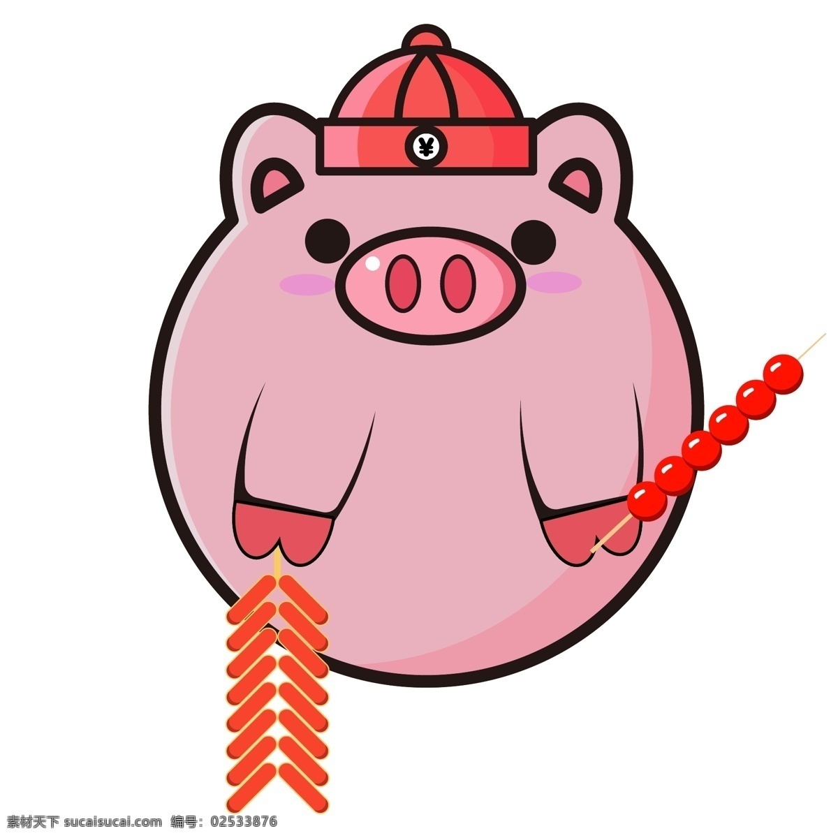 卡通 风格 新年 猪 瑞 驰 商用 猪年 喜庆