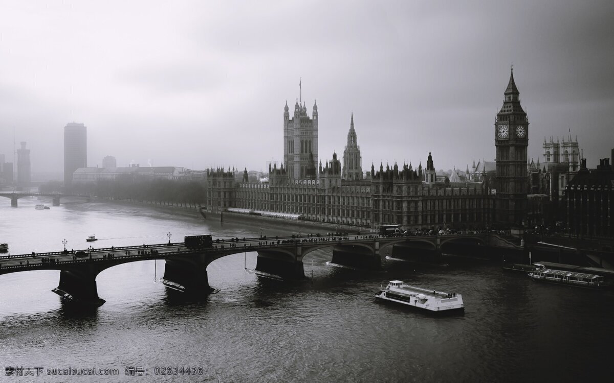 城市印象 城市 伦敦 上海 老上海 壁画 玄关 大本钟 黑白 大桥 欧美 建筑 高清 灰色