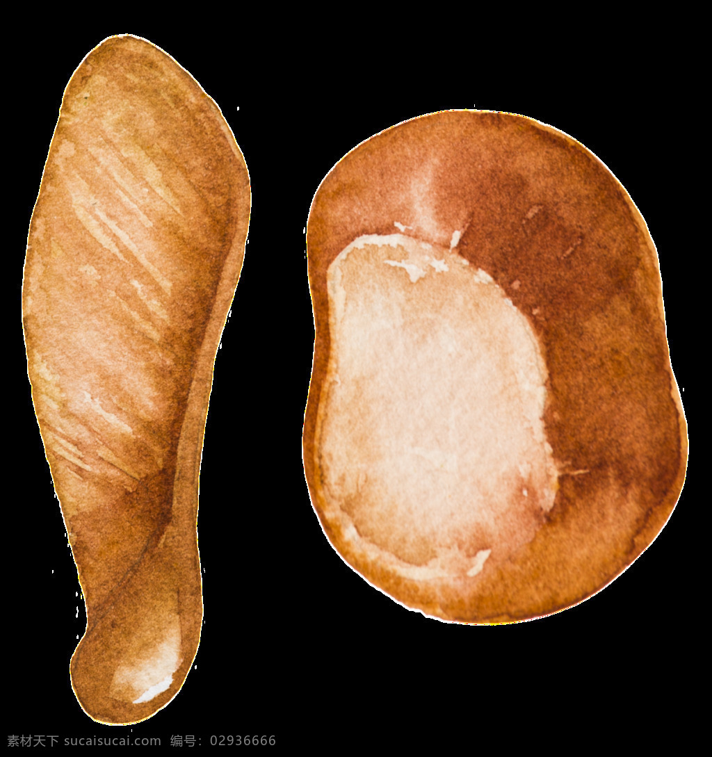 手绘 法式 面包 矢量 平面素材 设计素材 食物 矢量素材 五谷 杂粮 棕色