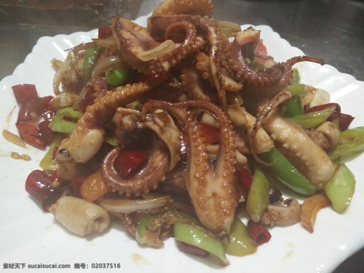 辣炒八爪鱼 八爪鱼 炒菜 美食 夜宵 美图 餐饮美食 传统美食