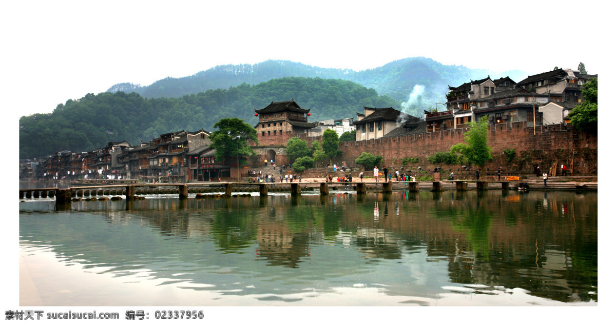 凤凰古城 湘西 凤凰 古城 青山 碧水 古建筑 晨雾 炊烟 建筑景观 自然景观