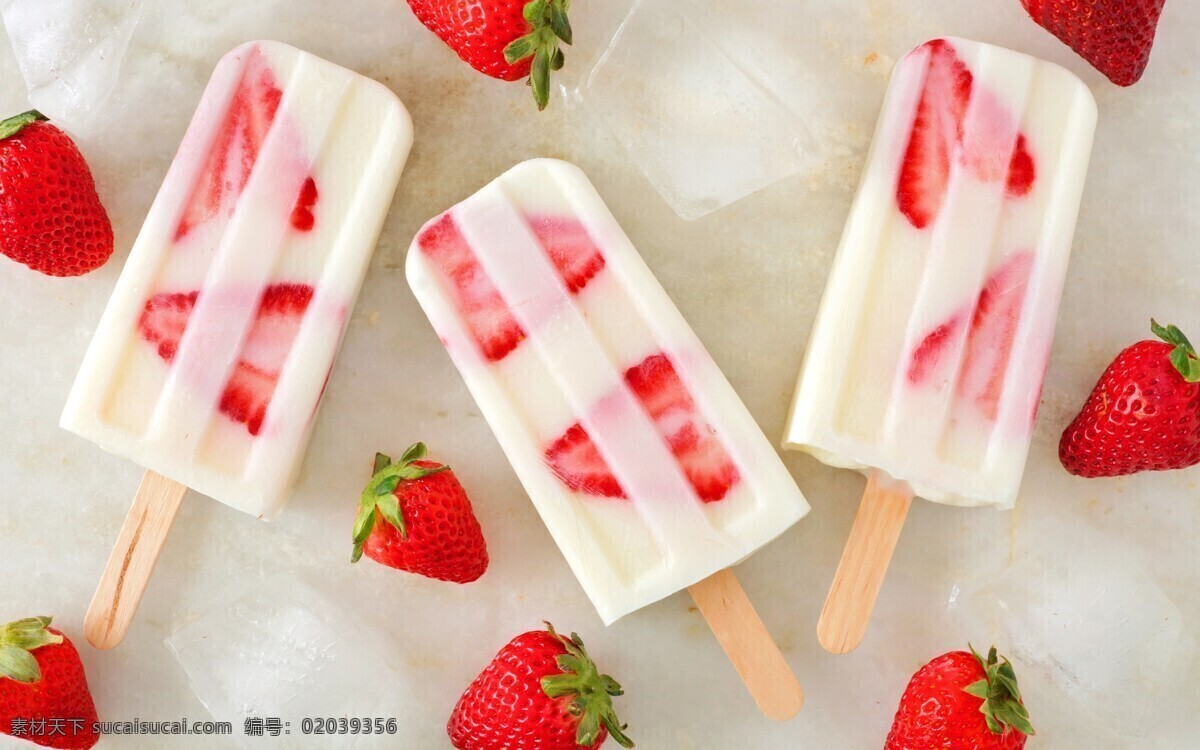 草莓雪糕 雪糕 水果雪糕 草莓 冰淇淋 食物 餐饮美食