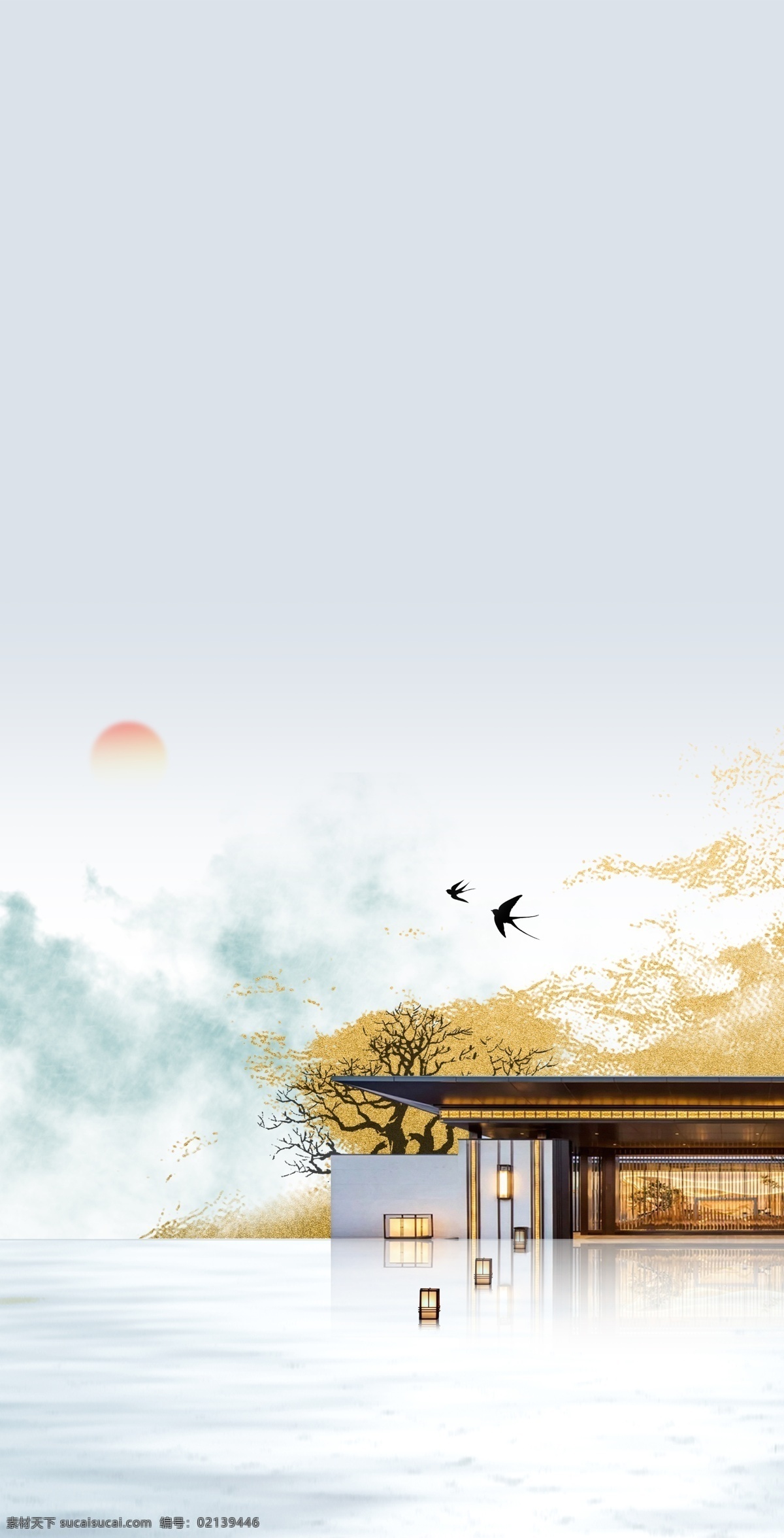 地产 元素 高级 质感 江南 抽象