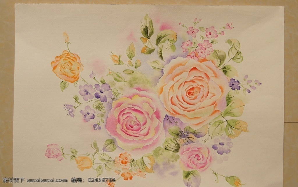 手绘花卉 水彩花卉 植物 肌理 抽象花卉 美术绘画 文化艺术