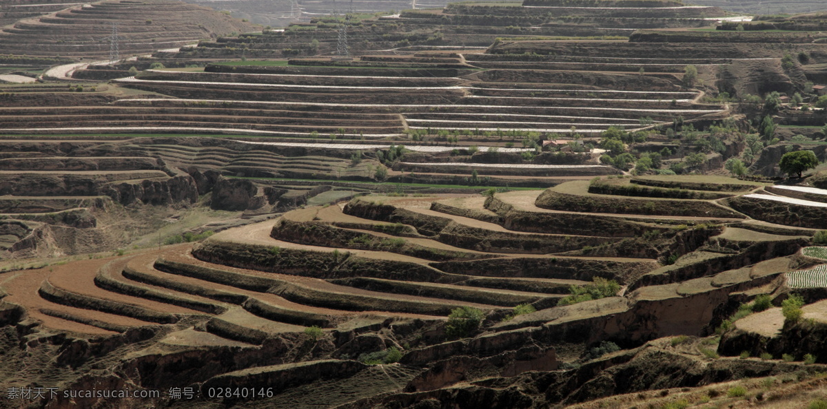 黄土高坡 宁夏 宁夏彭阳 黄土高原 梯田 黄土高坡梯田 国内旅游 自然景观 自然风景 黑色