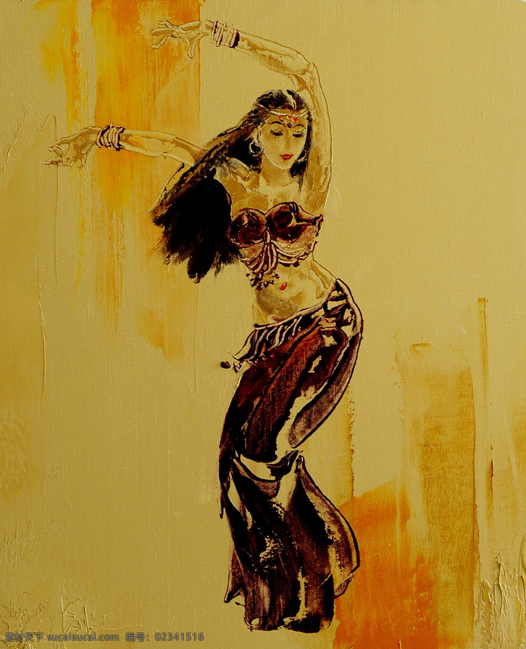 跳 印度 舞 东方 美女 油画 东方人物 绘画 文化艺术 世界名画 书画文字