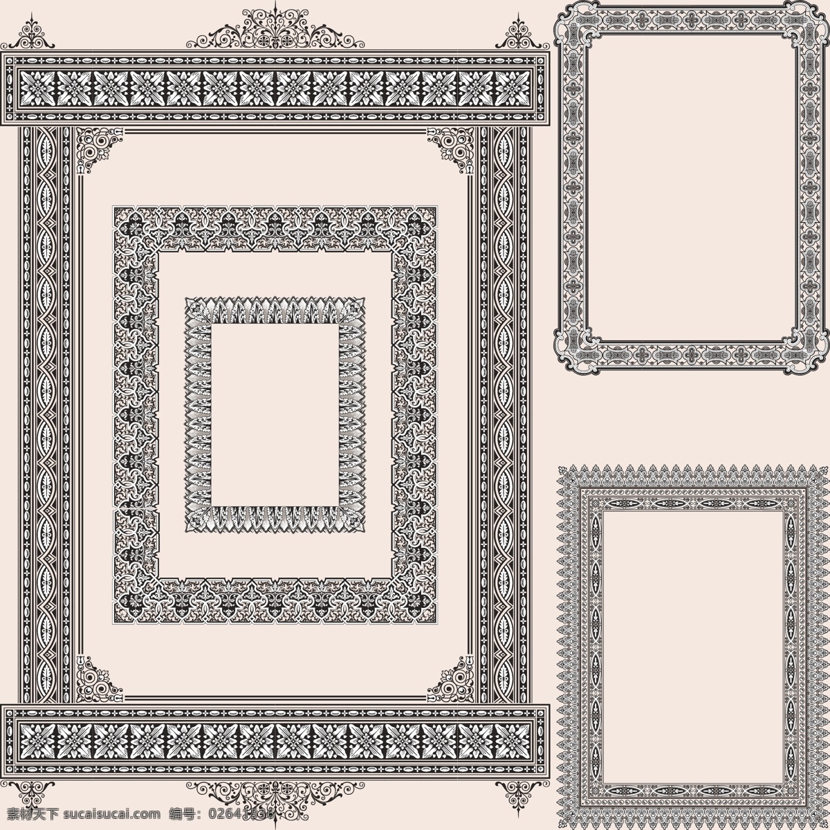 经典 模式 框架 矢量 经典的 沙 帧 矢量图 其他矢量图