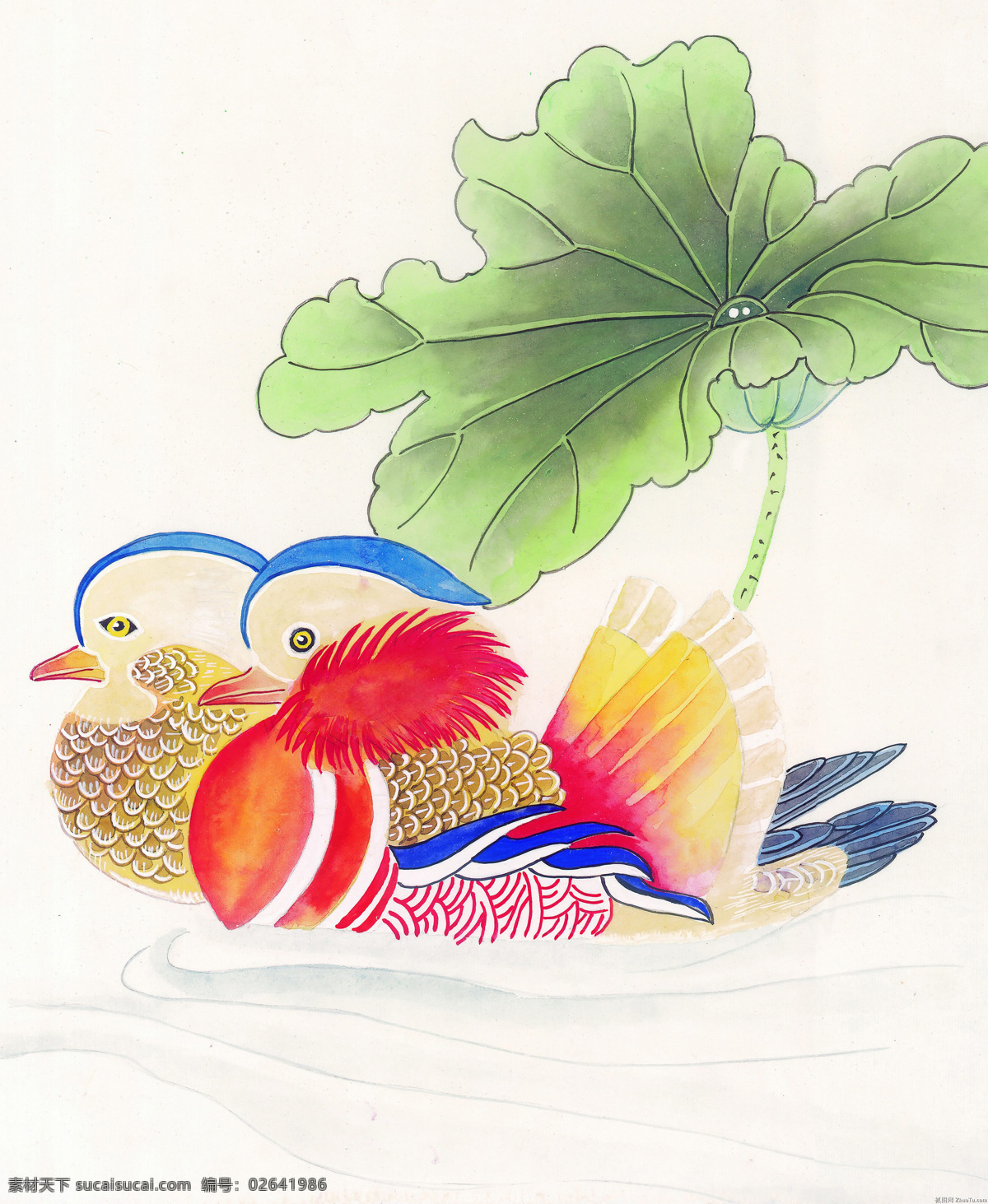 国画 鸳鸯 鸳鸯图片 鸳鸯戏水 鸳鸯戏水图片 国画鸳鸯 鸳鸯湖中游 文化艺术