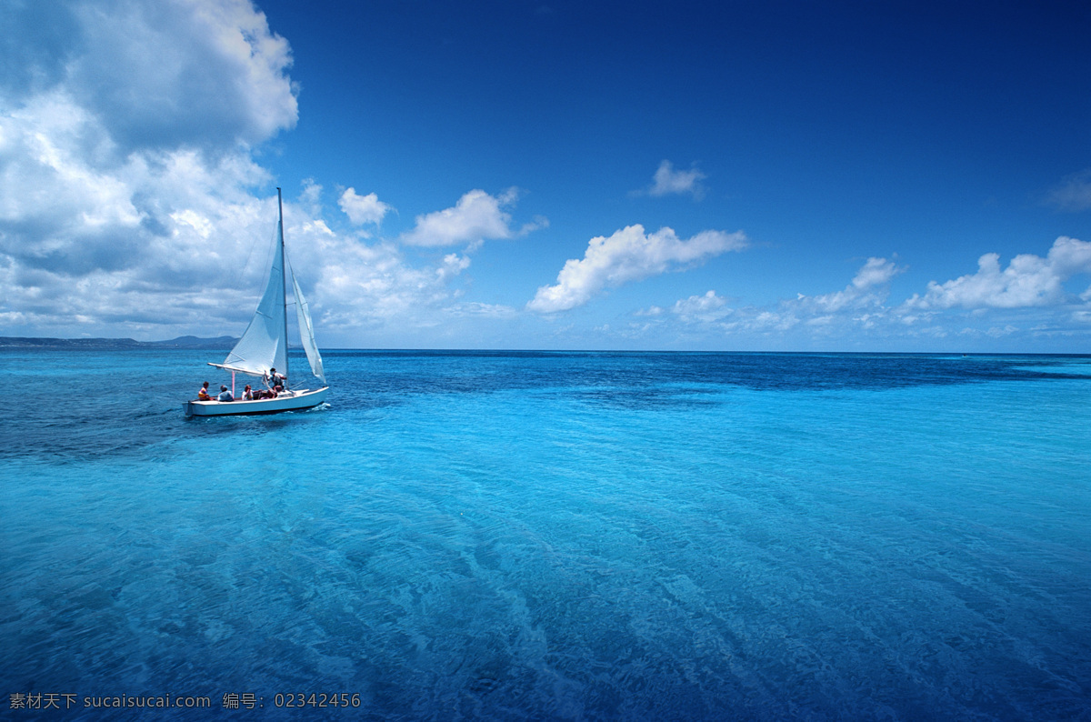 帆船海洋 帆船 海洋 白云 大海 壁纸 高清 自然景观 自然风景