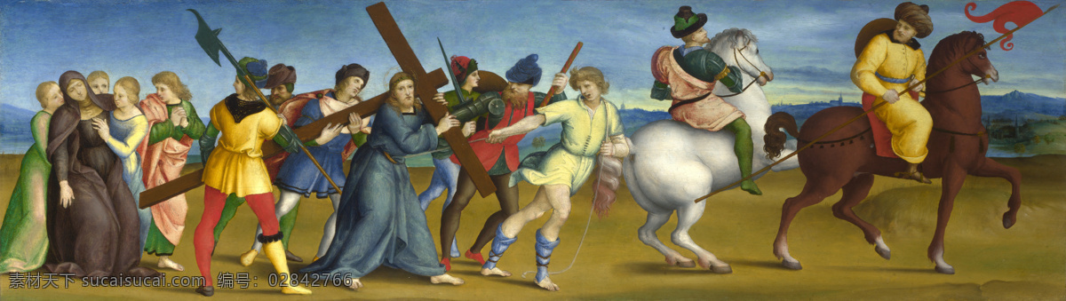 宗教 油画 人物 情景 十字架 耶稣 西方人物 名画 绘画 文化艺术 艺术品 世界名画 书画文字