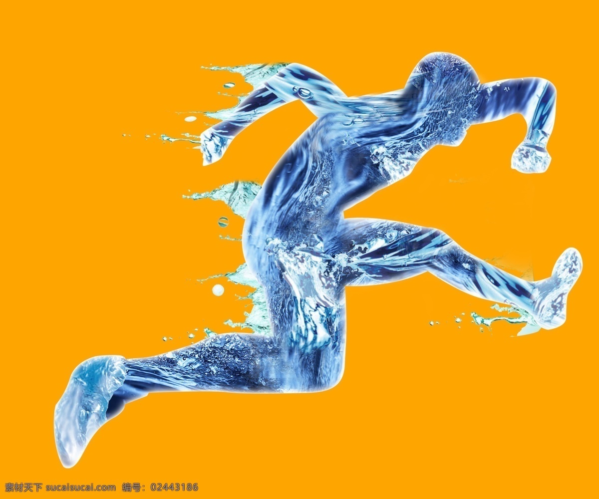 水人人物 水人 人物素材 跑步