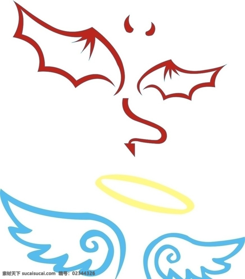 恶魔天使 动漫logo 标识标志图标 矢量