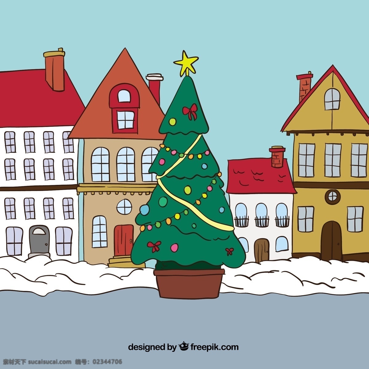 粗略 圣诞 小镇 圣诞节 一方面 建筑 圣诞快乐 冬天 手绘 快乐 庆祝 节日 绘画 城镇 城市 节日快乐 手工绘图 绘制 季节 青色 天蓝色