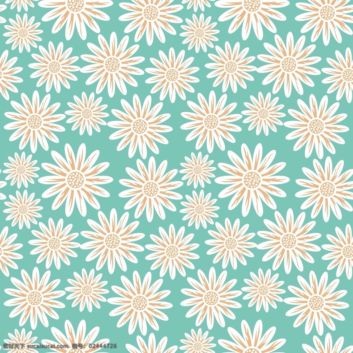 无缝 花卉 图案 纹理 雏 菊花 矢量图 花纹花边