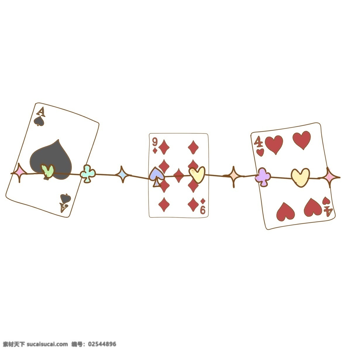 扑克牌 分割线 插画 扑克牌分割线 创意分割线 精美分割线 爱心分割线 立体分割线 分割线装饰