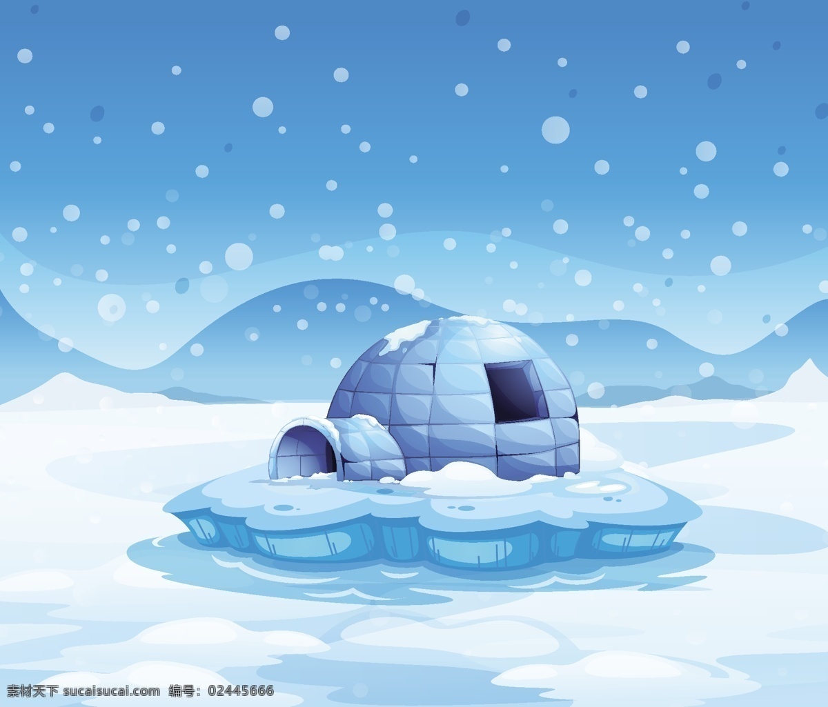 北极 冰 屋 矢量 创意 平面设计 矢量素材 设计素材 背景素材 冰屋