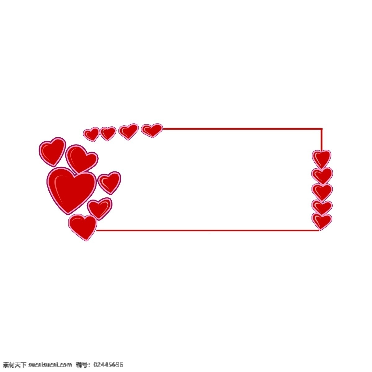 手绘 情人节 爱心 边框 红色边框 手绘边框 爱心边框 情人节边框