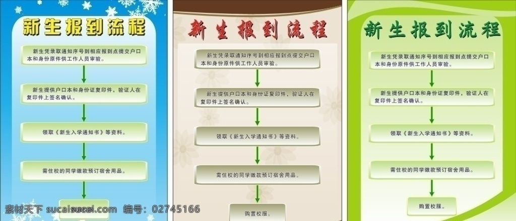 新生报到流程 底纹背景 底纹边框 矢量