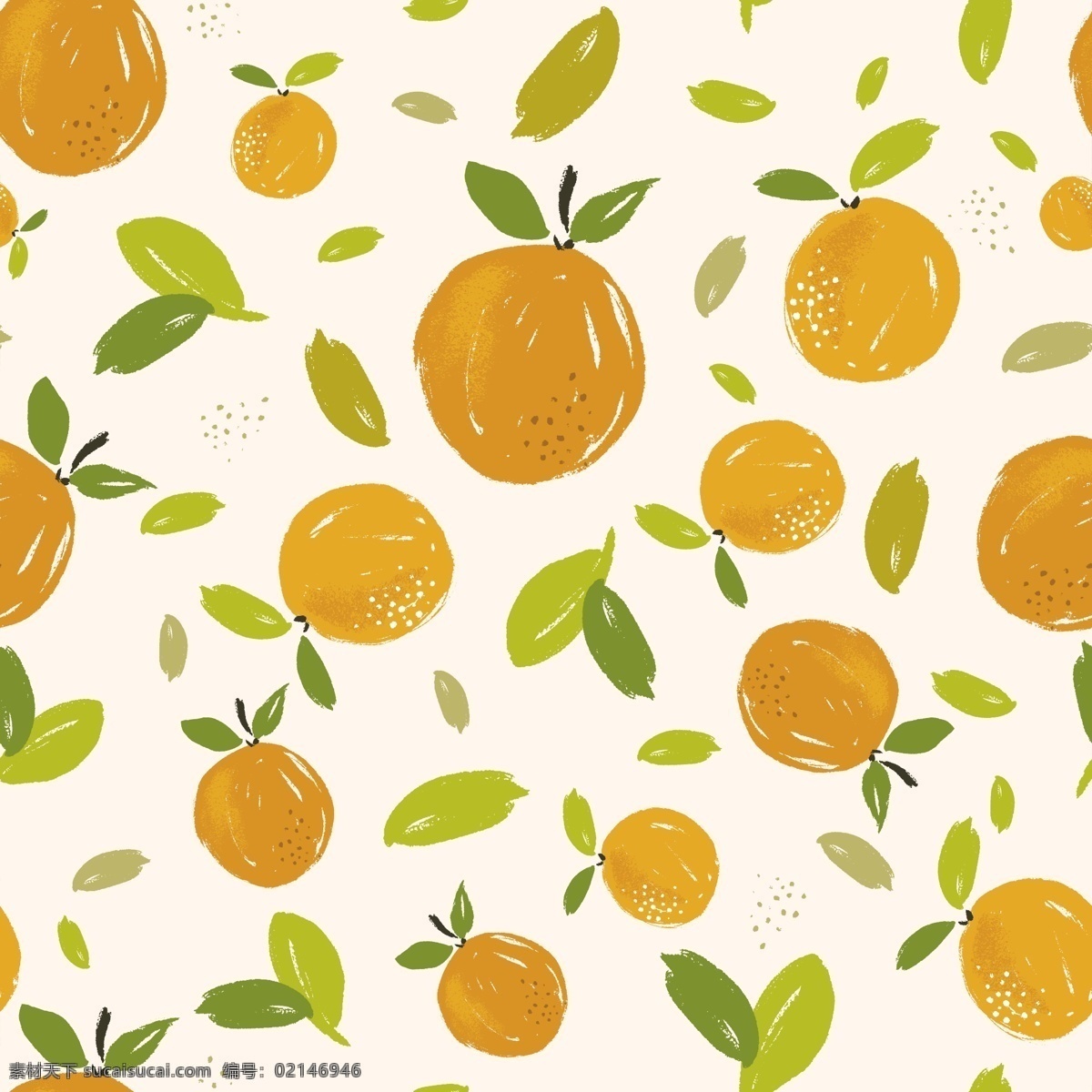 水果 橙子 手绘水果图片 手绘水果 数码印花 乱花