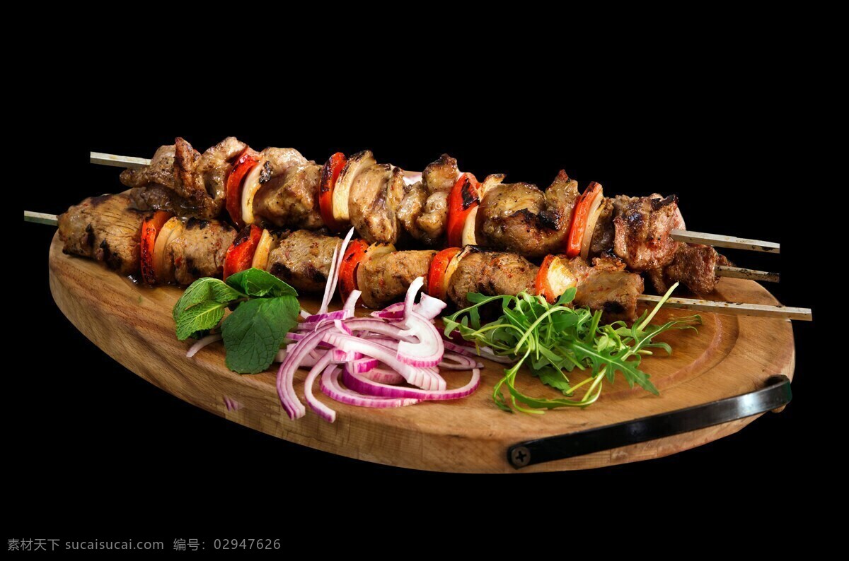 葱 肉 串 黑色 背景 砧板 食物 肉串 黑色背景 烤串 烧烤 餐饮美食 传统美食