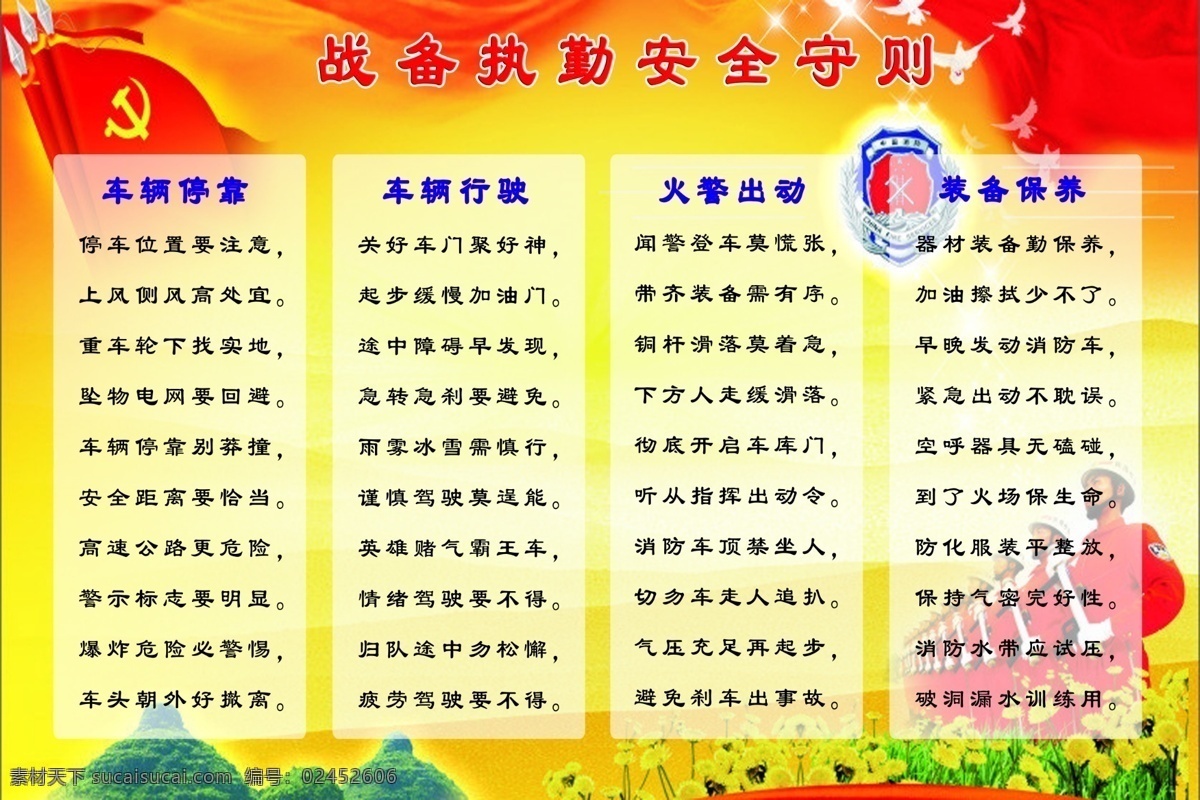 消防队 驾驶员 手册 安全行车 战备执勤 口号 顺口溜 出警
